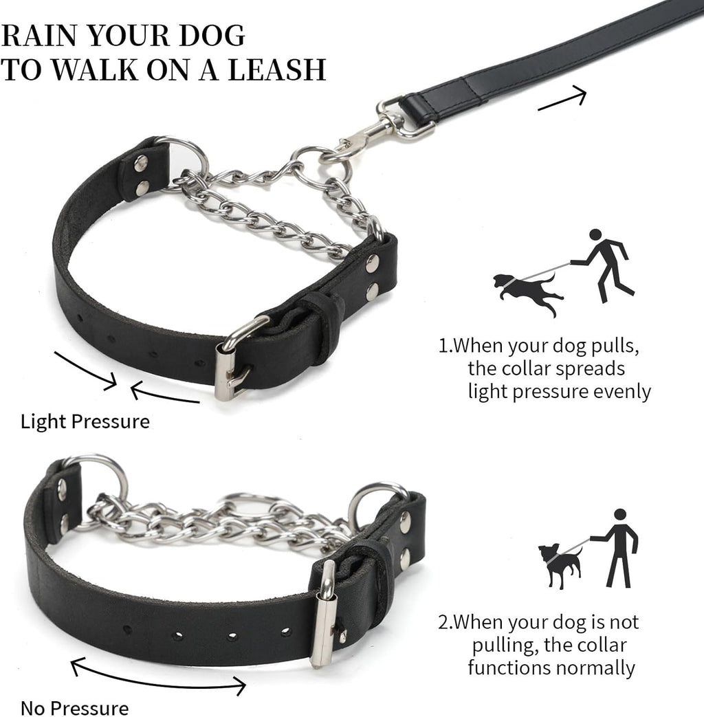 Safe limited slip cinch style collar for medium dogs side angle