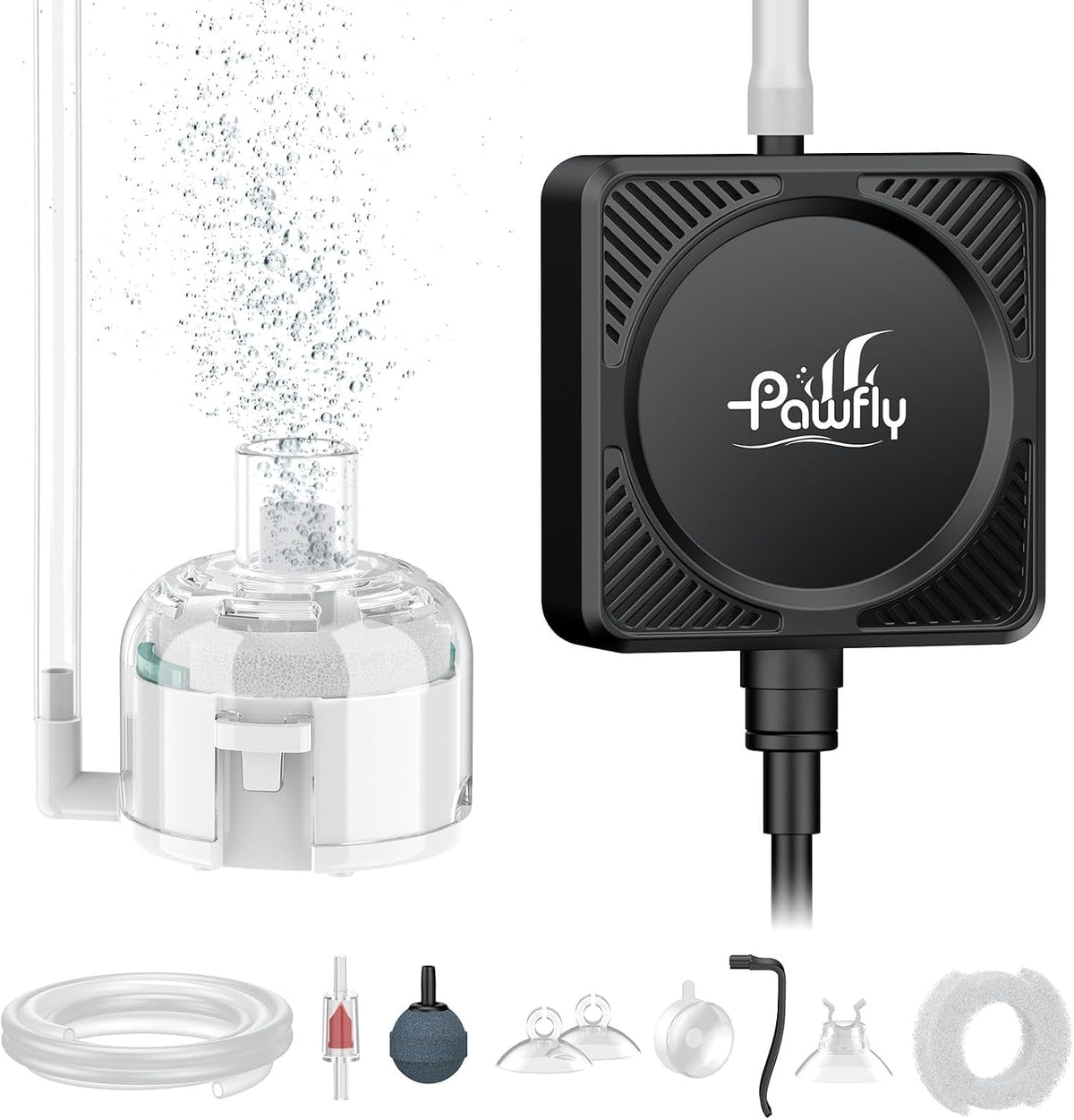 Detailed view of Pawfly check valve and suction cups
