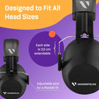 Vanderfields compact safety earmuffs highlighting the robust swiveling ear cup connection.