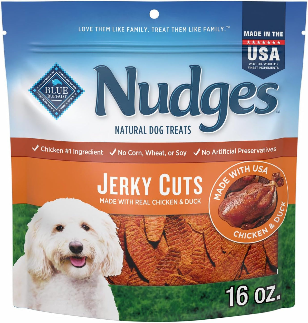 Blue Buffalo Nudges Chicken Jerky Bites Natural Dog Treats, Tender & Meaty Dog Snacks, Healthy Reward or Training Treat, Made in the USA with Real Chicken, No Artificial Preservatives, 16 oz. - Image 11