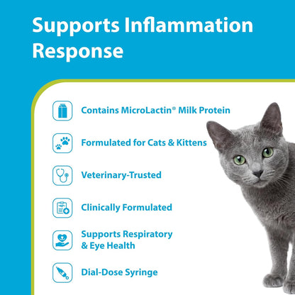 PRN Pharmacal cat immune paste packaging showing product facts and active ingredient details.