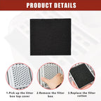 Close up of thick disposable carbon deodorizer pad for cat litter box.