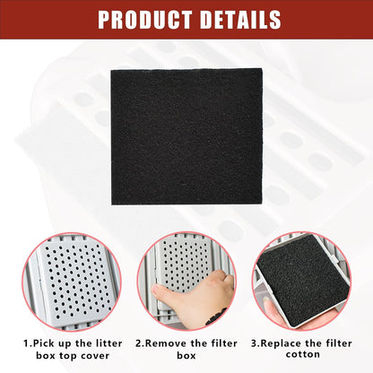 Close up of thick disposable carbon deodorizer pad for cat litter box.