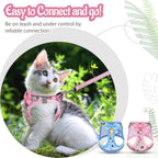 SALFSE 3M reflective straps on pink kitten harness