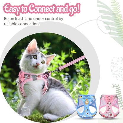 SALFSE 3M reflective straps on pink kitten harness