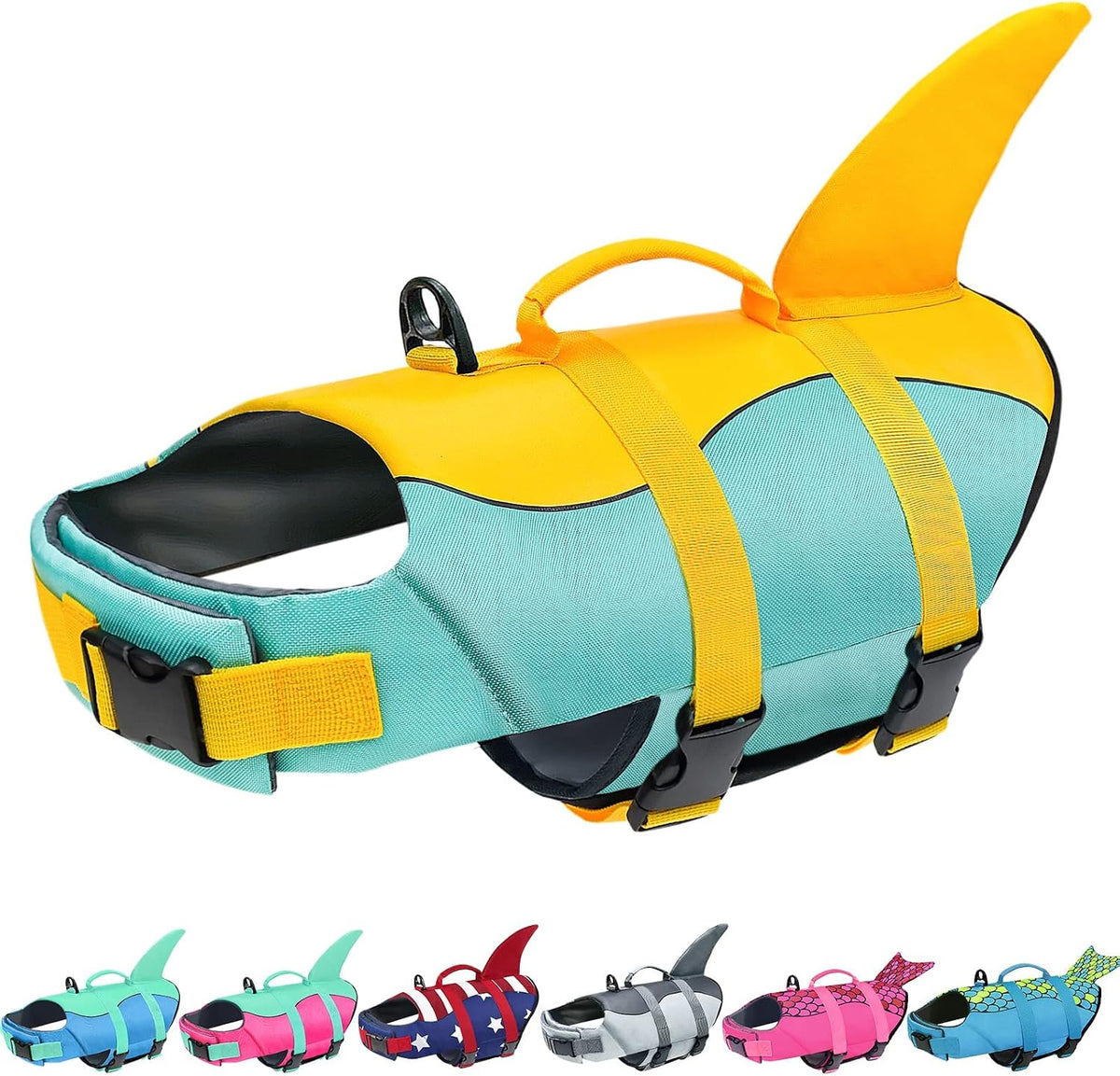 Malier Dog Life Jacket, Ripstop American Flag Vest for Swimming Boating, Puppy Shark Jacket with High Buoyancy Swimsuit Small Medium and Large Dogs (Large, Red & Dark Blue) - Image 9
