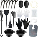 JunKuJK 20 Piece Hair Dye Coloring Kit front view showing the complete salon tool set arranged cleanly