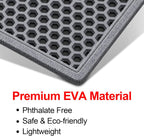 Waretary grey cat litter mat positioned underneath a large litter box