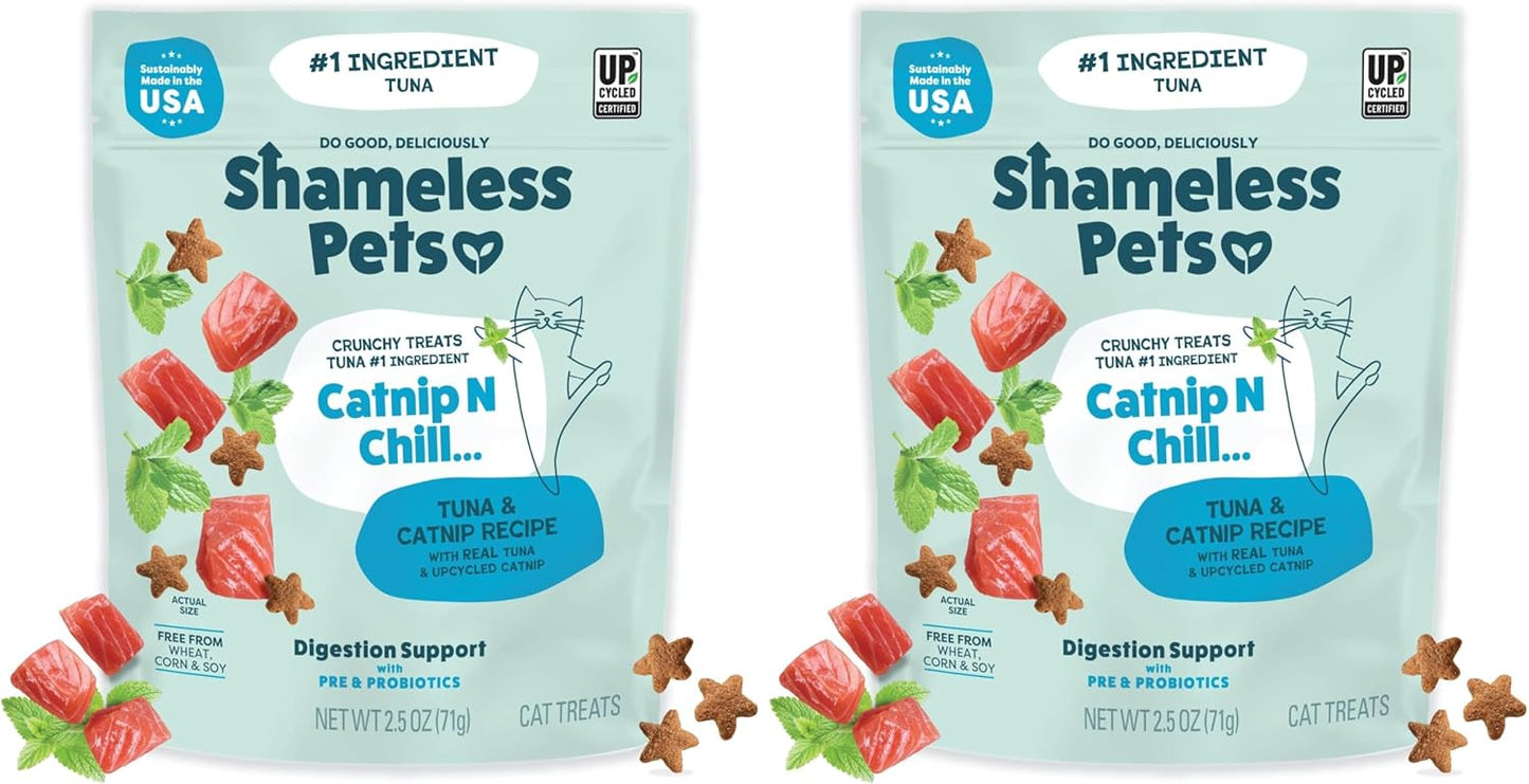 Shameless Pets Crunchy Cat Snacks & Treats - Healthy Cat Treats for Indoor Cats & Kittens with Catnip, Real Chicken & Digestive Support, Catnip N Chill (2.5 oz) - Image 12
