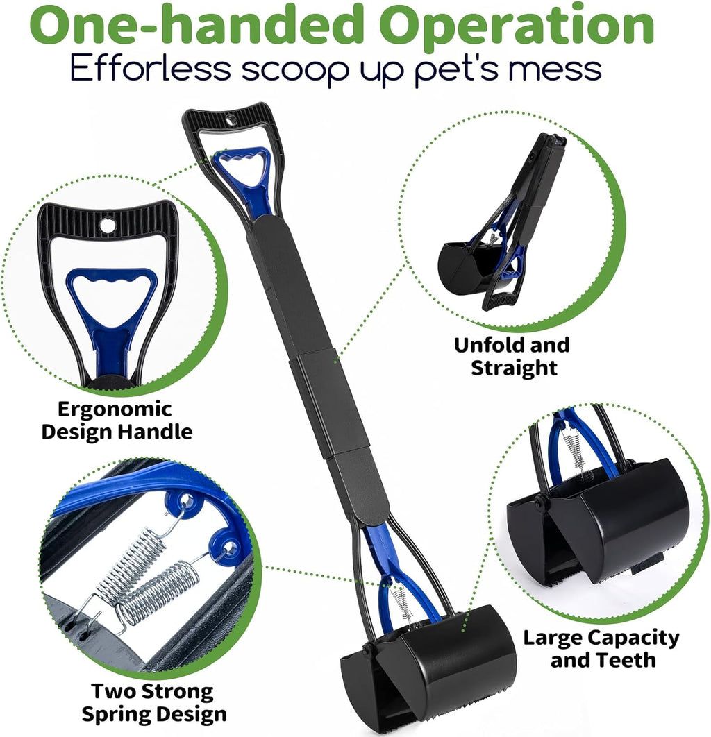 Folded view of the Greatbond pet waste picker demonstrating its portable space saving design for storage