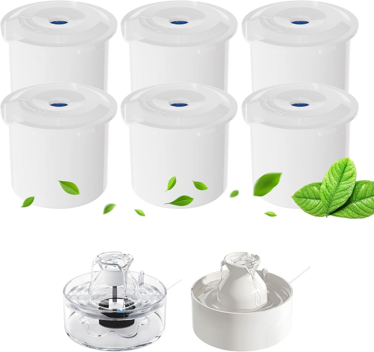 PETIMI accessories set replacement filter front view for pet fountain setup