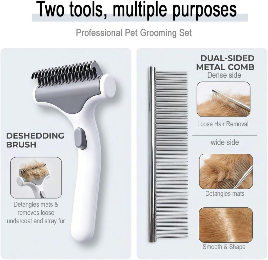 Ergonomic anti slip handle of the dog and cat shedding brush