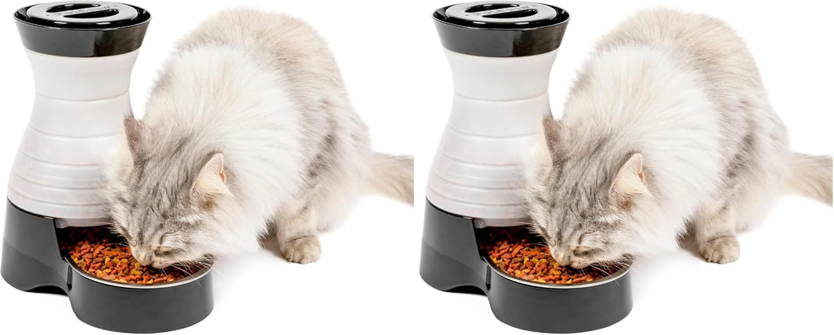Components of PetSafe gravity feeder disassembled for cleaning