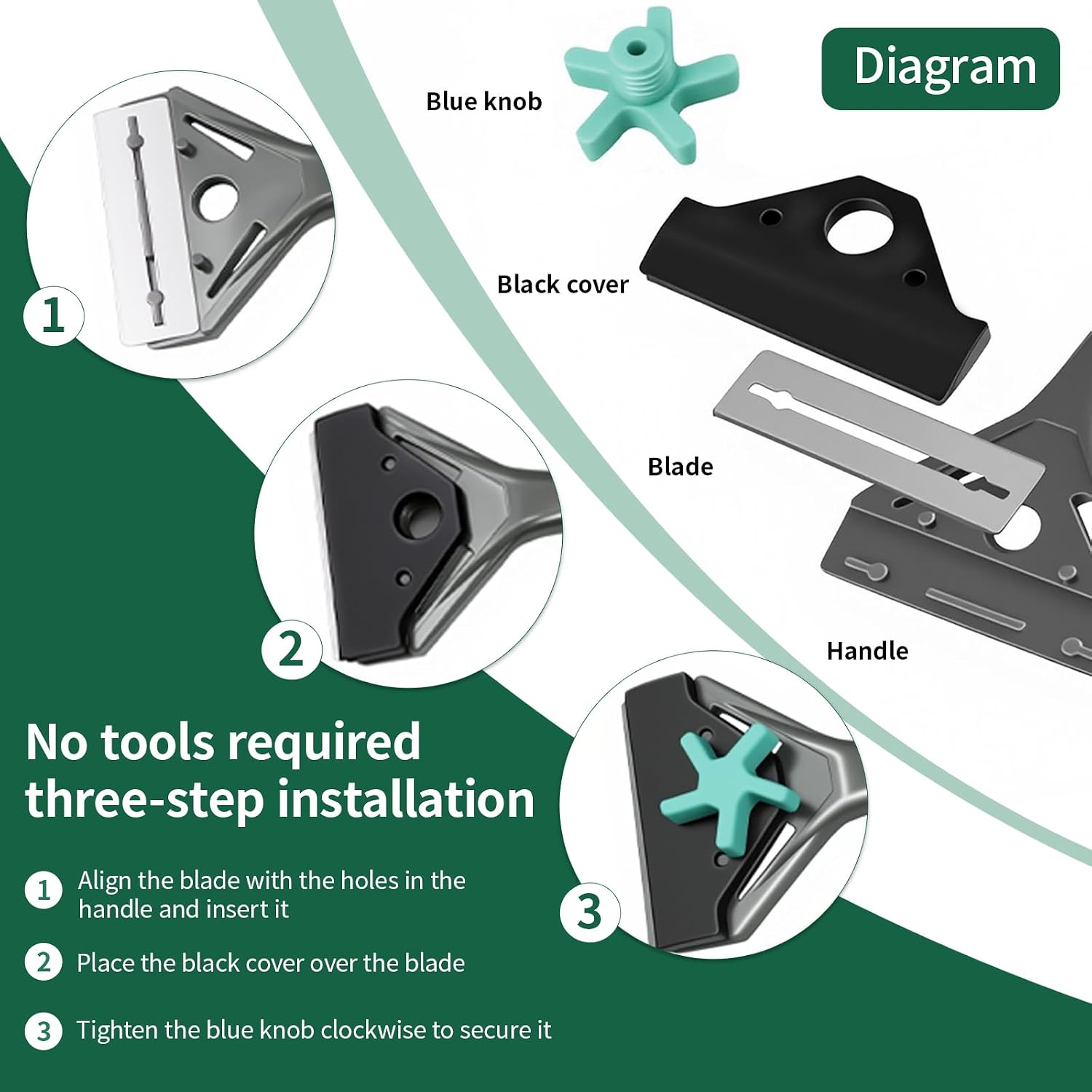 Boxtech glass cleaning tool quick blade replacement tutorial illustration