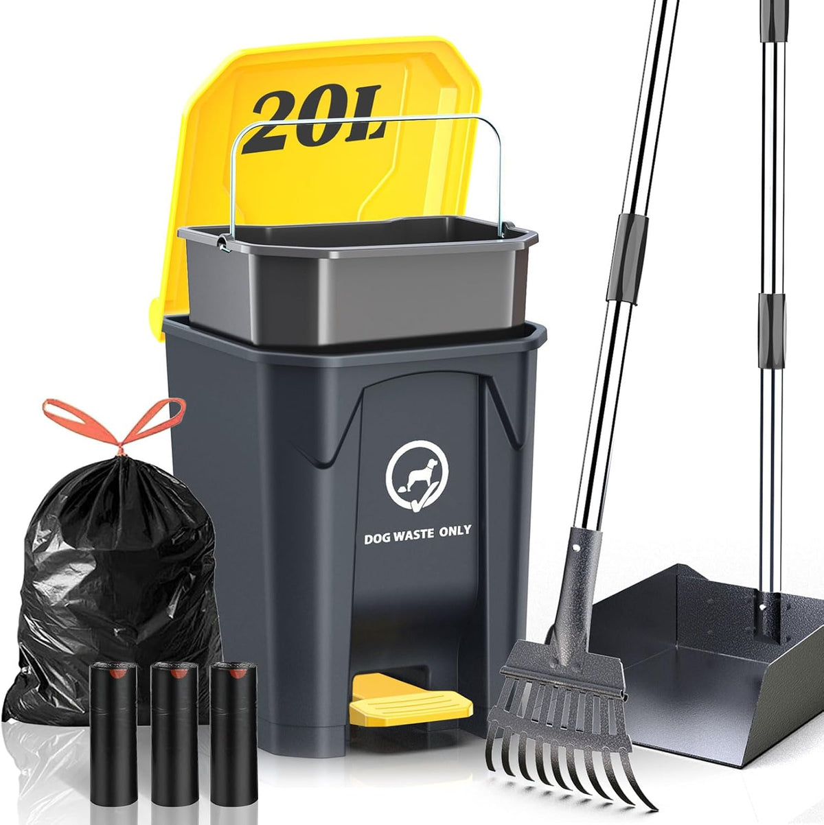 Pestairs outdoor dog poop trash can front view authentic pet waste station