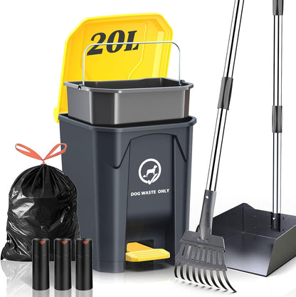 Pestairs outdoor dog poop trash can front view authentic pet waste station