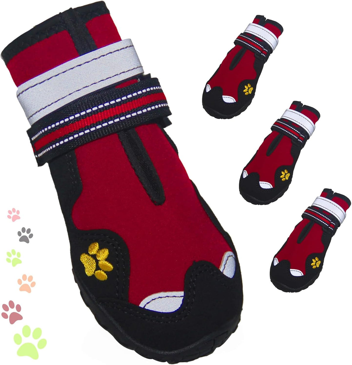 Dog Shoes for Large Dogs, 360 degreesAnti Slip Medium Dog Boots & Paw Protectors Winter Snowy, Waterproof 4Pcs Dog Booties with Reflective Strips (Size 2: 1.77''x2.3''(W*L), Green) - Image 10