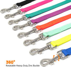 Weatherproof 6 feet blue dog training leash laid flat