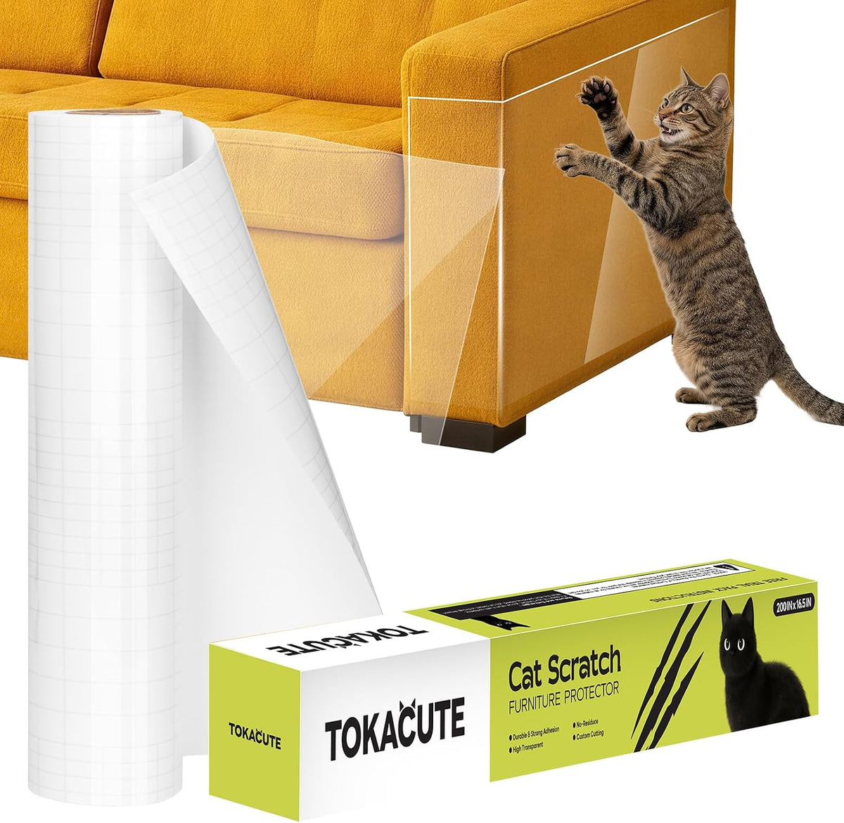Tokacute anti cat scratch furniture protector roll front view
