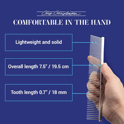 Greyhound style combination pet brush tool for smooth fur styling without friction