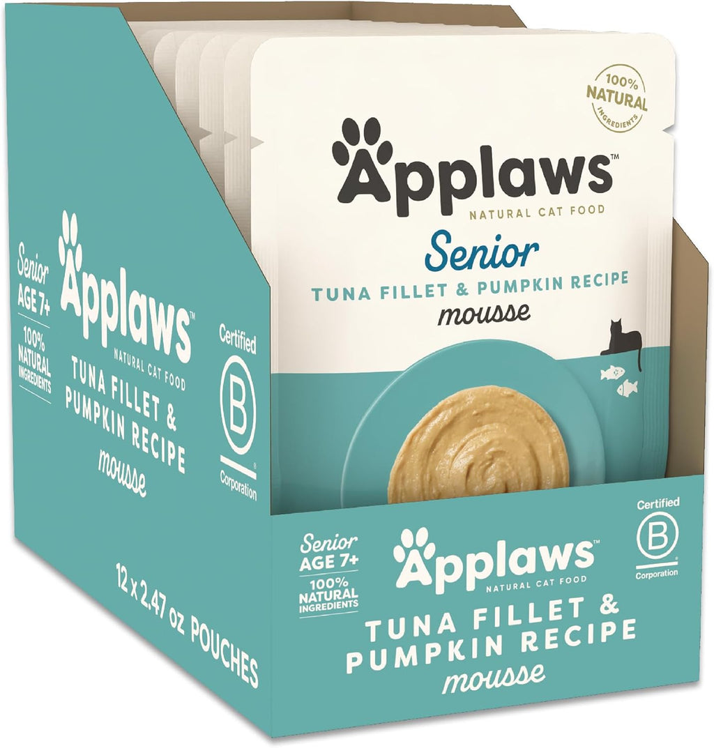 Applaws Senior Wet Cat Food Mousse Variety 12-Pack, High Protein, Limited Ingredient, Grain Free, Senior Cat Food, No Fillers, No Artificial Additives (12 x 2.47 oz Pouches) - Image 9