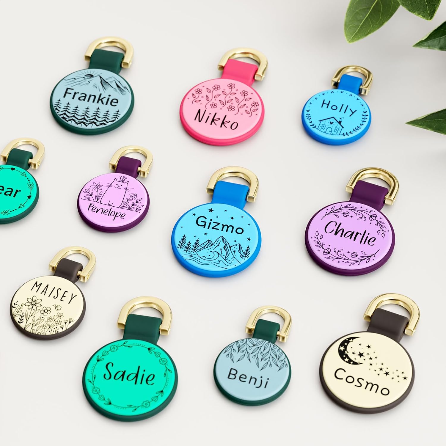 Silicone Dog Tags Personalized for Pets, Lightweight Cute Soundless Cat ID Tag, Custom Deep Engraved Pet Name Tags (Pattern) - Image 9