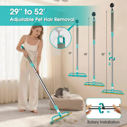 Close up of the dual-sided metal and silicone carpet rake head
