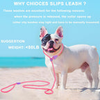 Viunimo pink nylon dog lead showing the adjustable metal stopper hardware details.