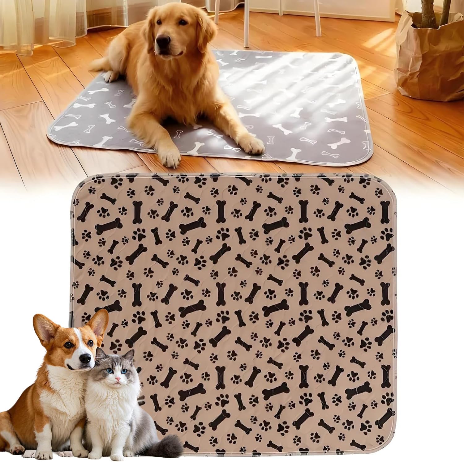 Pee Pads with Pheromones, Elite Pads for Cats, Washable Pee Pads for Dogs, Leak-Proof & Anti-Slip Pet Training Pad for Home & Travel(Grey, L: 31.5" x 27.6") - Image 10
