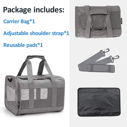 kathson Small Animal Carrier Bag, Guinea Pig Rabbit Travel Carrier Breathable Mesh Window Pet Portable Hand Bag for Hamster Bird Bunny Bearded Dragon Kitty and Etc (Grey) - Image 5