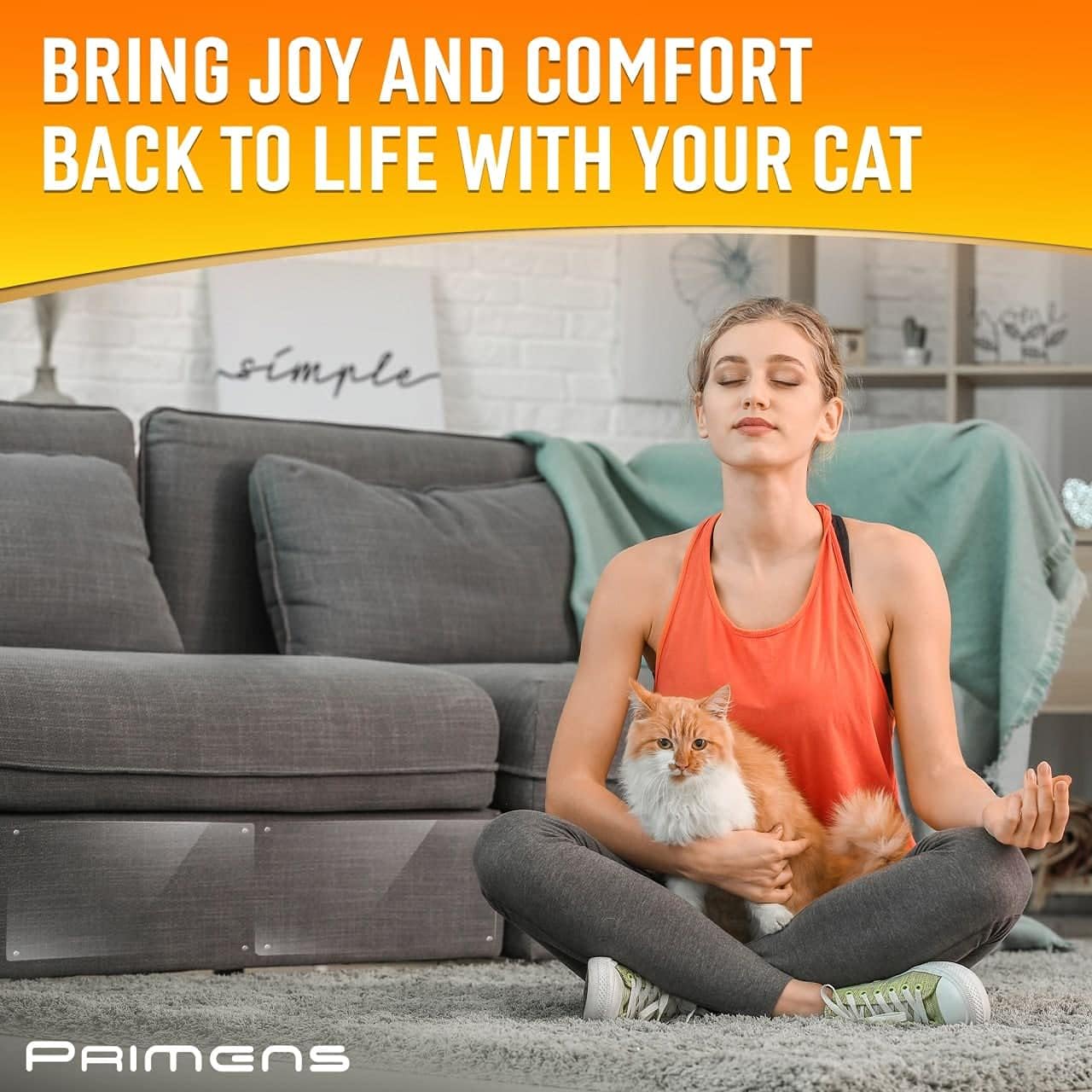 Primens clear couch protector aesthetic view in living room