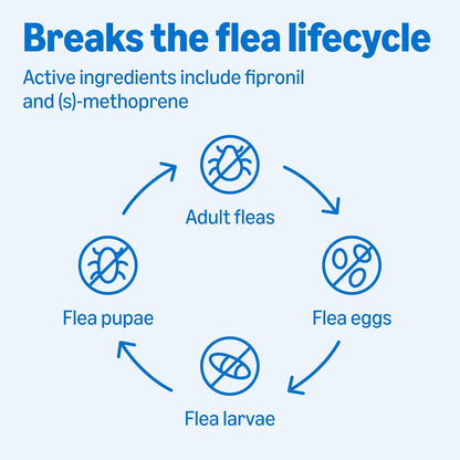 Monthly dog flea control breaking flea life cycle instructions