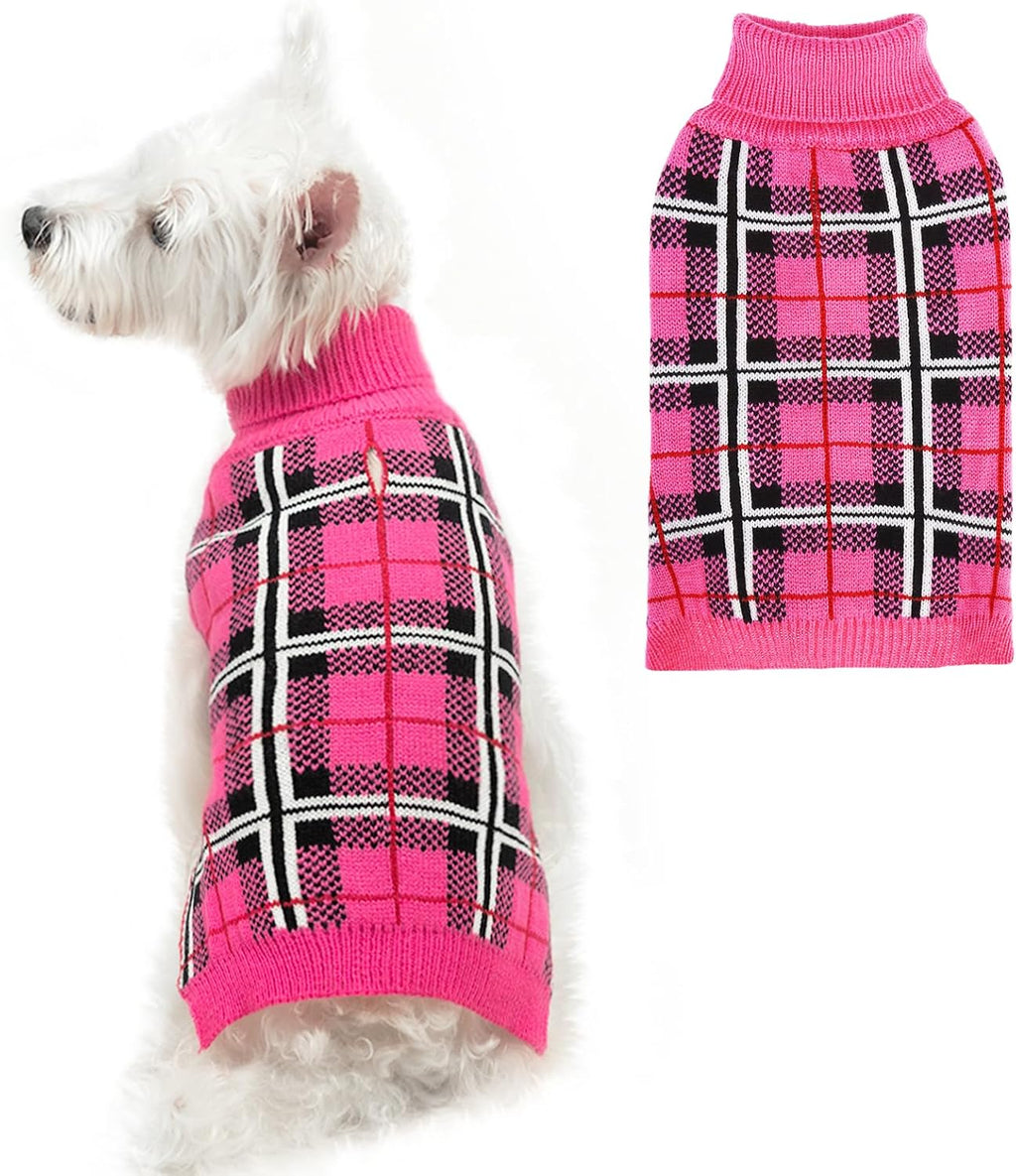 PUPTECK Dog Sweaters for Large Medium Small Dogs - Fall Classic Plaid Style Puppy Holiday Winter Coat Clothes Warm - Image 11