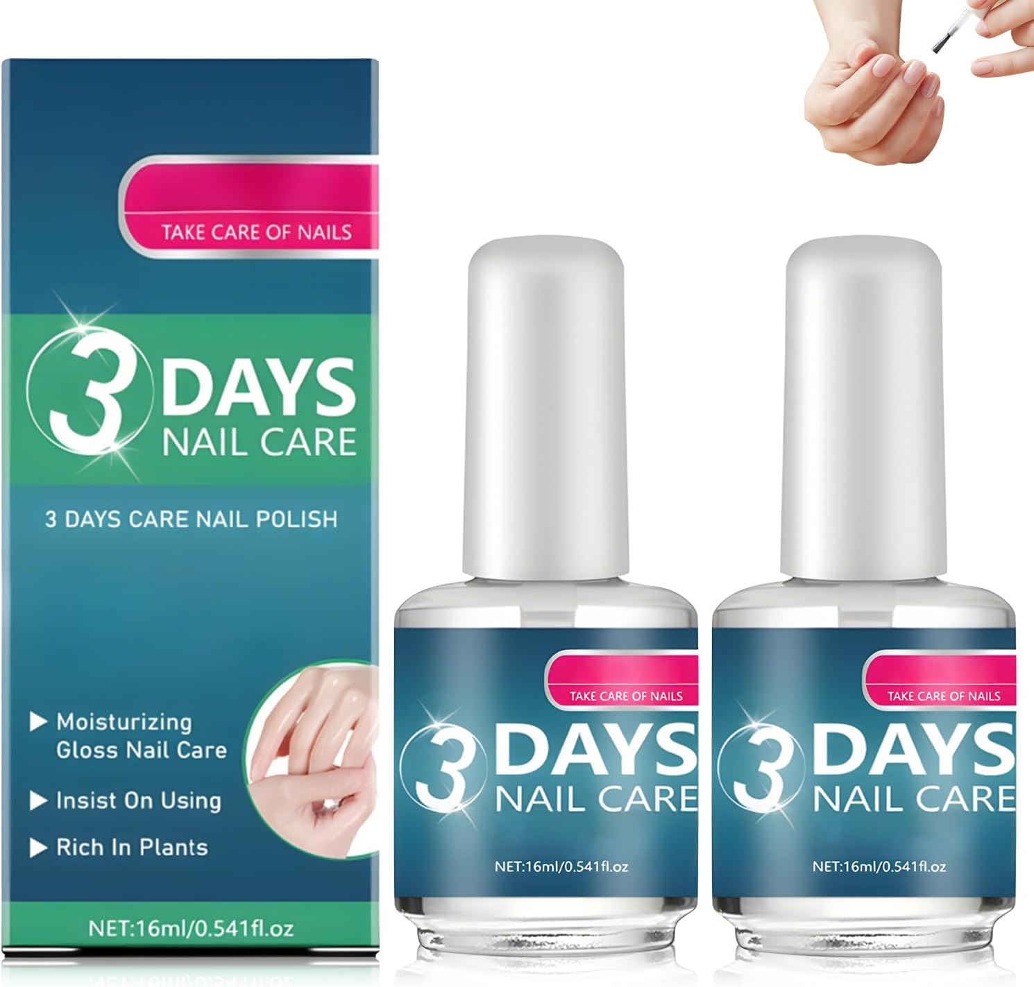 BSphinx 3 Days Nail Care twin pack front view showcasing the 16ml bottles for nail strengthening.