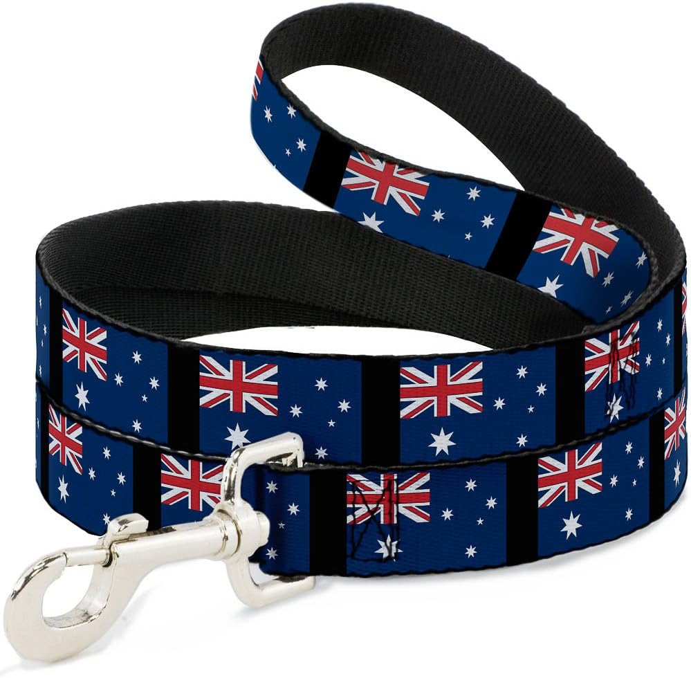 Buckle-Down Australia flag pet leash front view