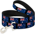 Buckle-Down Australia flag pet leash front view