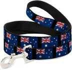 Buckle-Down Australia flag pet leash front view