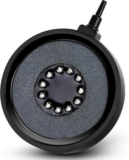 fishkeeper Aquarium Air Bubble Light, LED Fish Tank Bubbler Stone Disk with 11 Super Bright Lamp Beads, 16 Colors and 4 Modes Adjustable for Fish Tank Decoration Oxygenation - Image 1