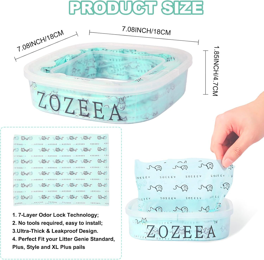 Zozeea four pack cat litter disposal refills packaging details