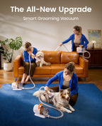 Oneisall pet hair vacuum kit showing the electric clippers and multi-purpose styling accessories.