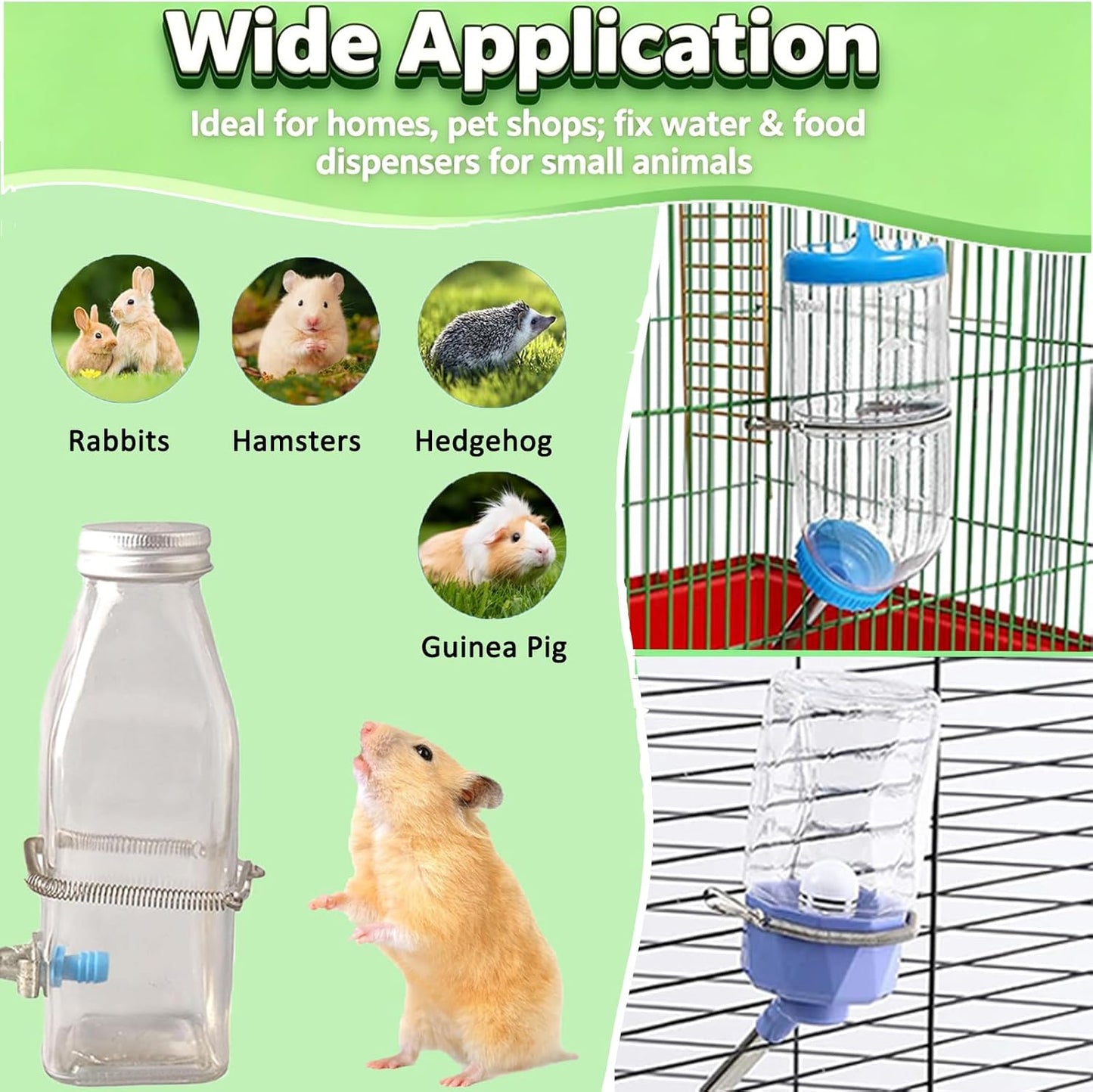 10 Pcs Guinea Pig Water Bottle Spring Clips, Rabbit Water Bottles Springs Holder, Metal Spring Clips Replacement for Small Animal Cages to Hold on Pet Water Bottle Indoor Outdoor for Hamster, Rats - Image 7
