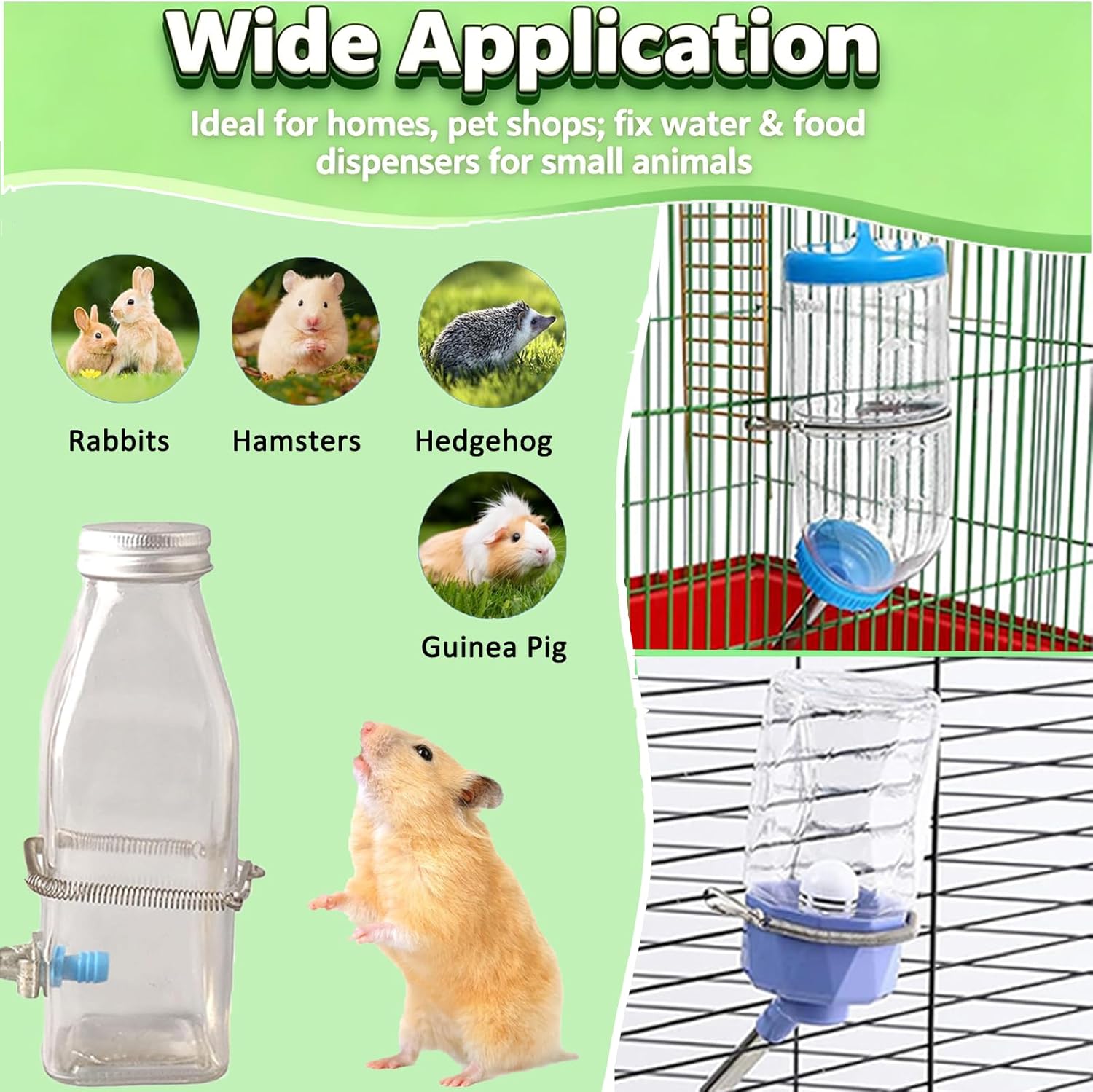 10 Pcs Guinea Pig Water Bottle Spring Clips, Rabbit Water Bottles Springs Holder, Metal Spring Clips Replacement for Small Animal Cages to Hold on Pet Water Bottle Indoor Outdoor for Hamster, Rats - Image 7