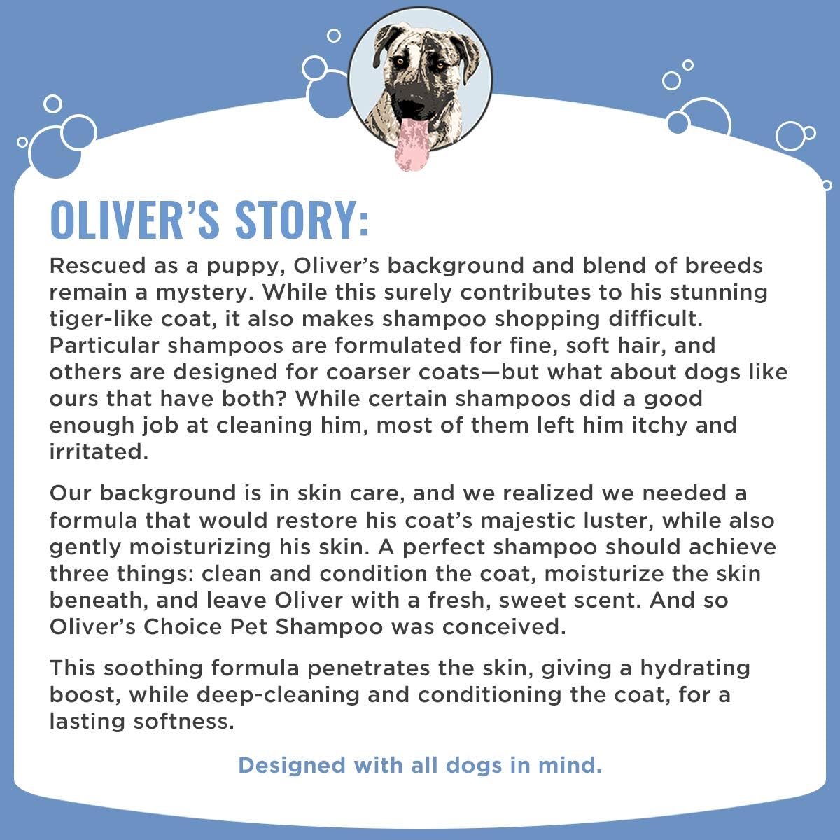 Oliver's Choice shampoo bottle with US origin label