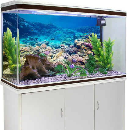 Durable polyester anti glare aquarium fabric poster showing underwater coral reef world.