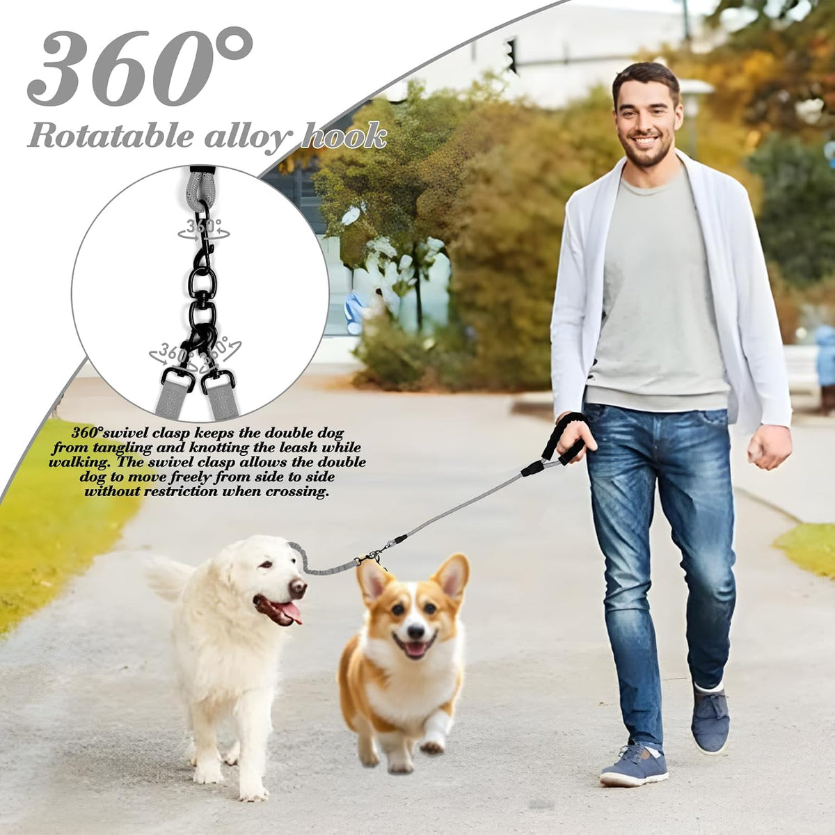 Y-ANNJYA dog leash padded handle detail