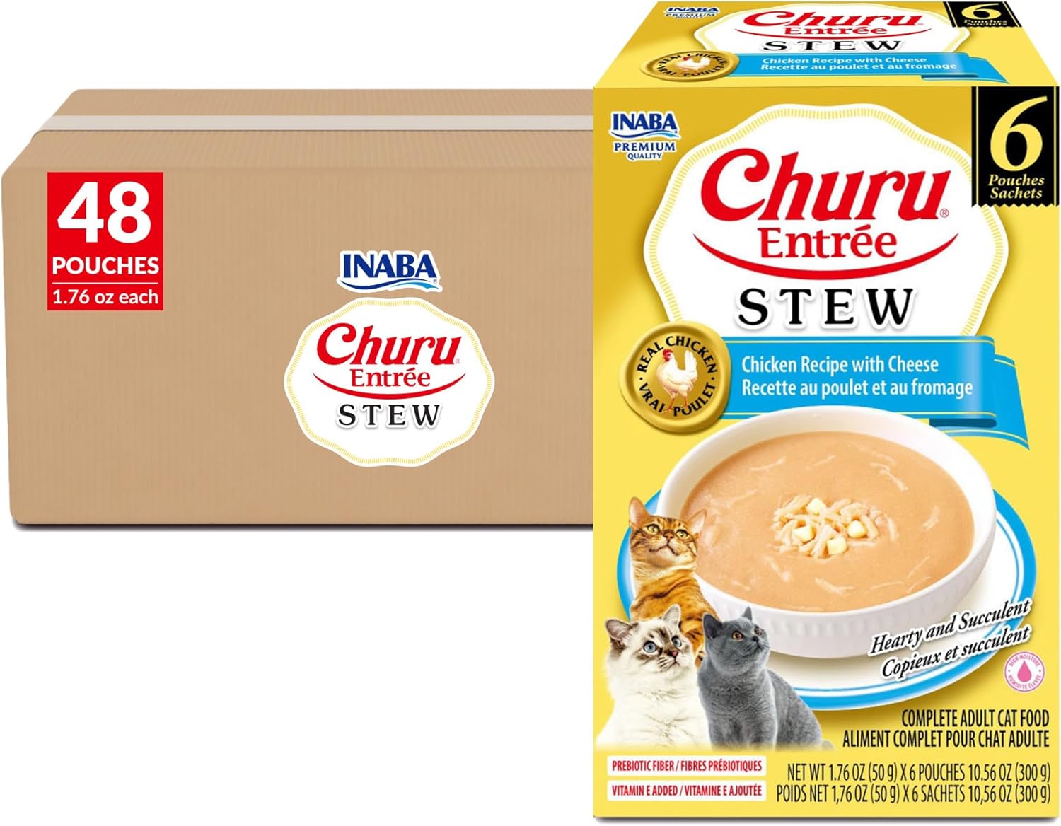 INABA Churu Entre Stew for Kittens, Grain-Free, High Moisture, Prebiotic Wet Cat Food, 1.76oz. per Pouch, 6 Pouches, Chicken Recipe with Tuna - Image 14