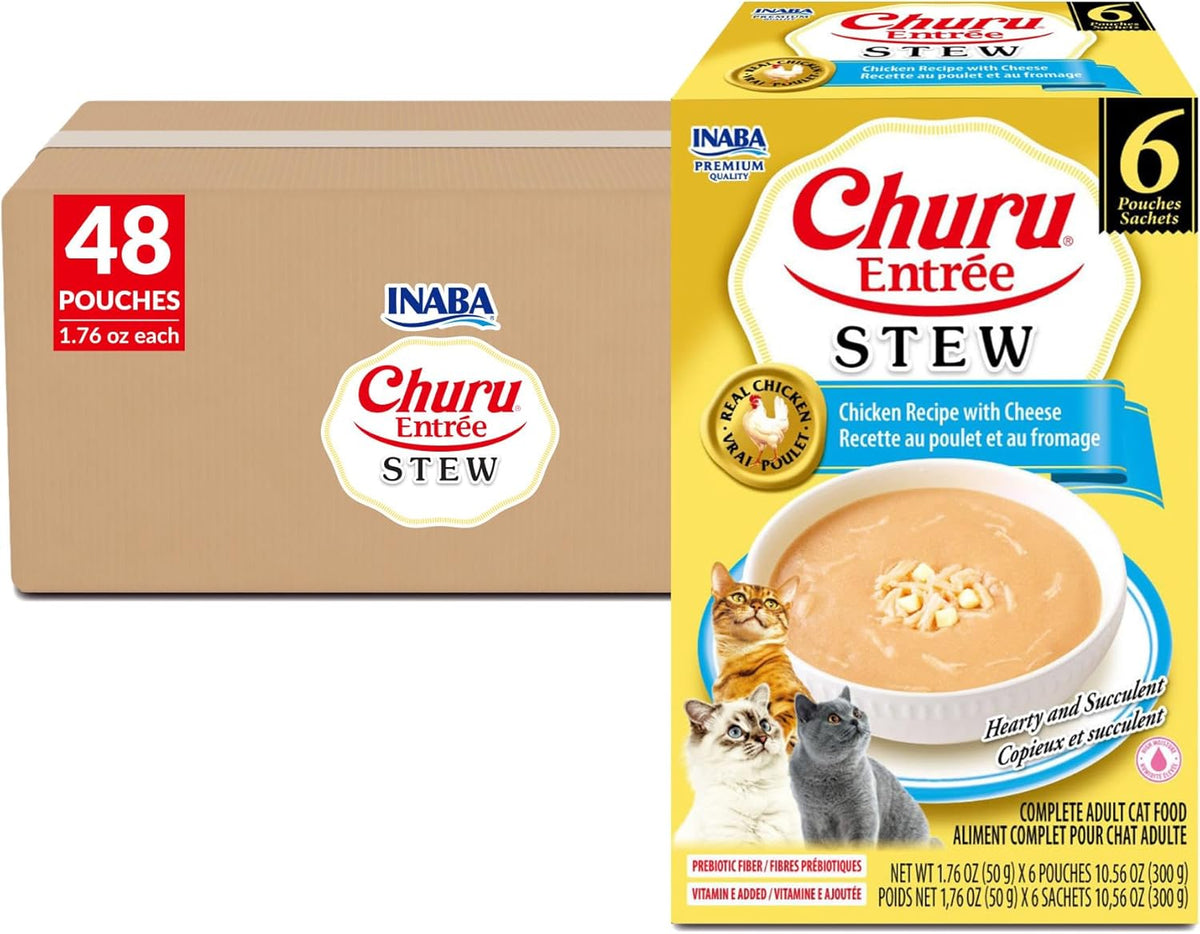 INABA Churu Entre Stew for Kittens, Grain-Free, High Moisture, Prebiotic Wet Cat Food, 1.76oz. per Pouch, 6 Pouches, Chicken Recipe with Tuna - Image 14