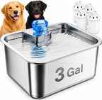 3Gal Large Dog Water Fountain Dispenser, 11L Stainless Steel Pet Fountain with 6 Filters, Ultra Quiet Automatic Dog Water Bowl Dispenser for Large & Multi-pet, Wide Drinking Area, Easy to Clean - Image 11
