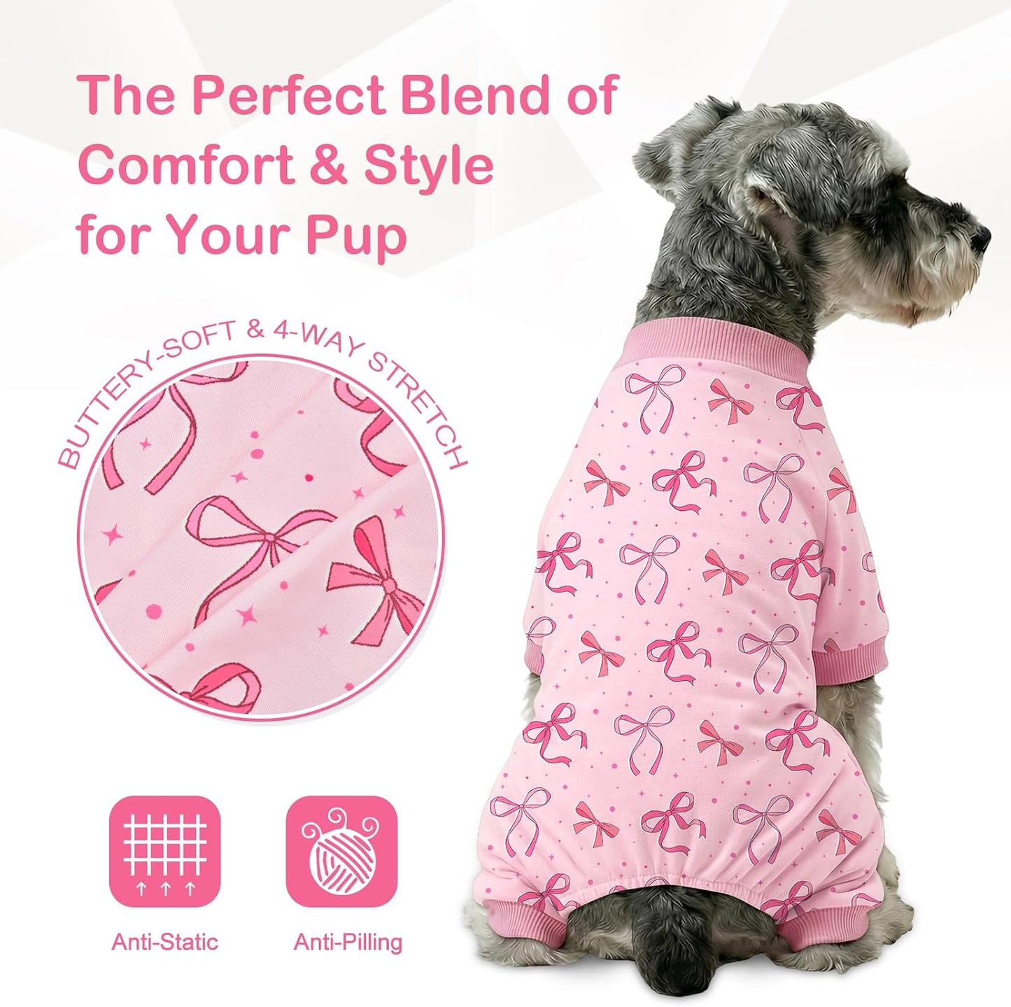 Breathable pet jumpsuit shedding suit for poodles and shih tzus.