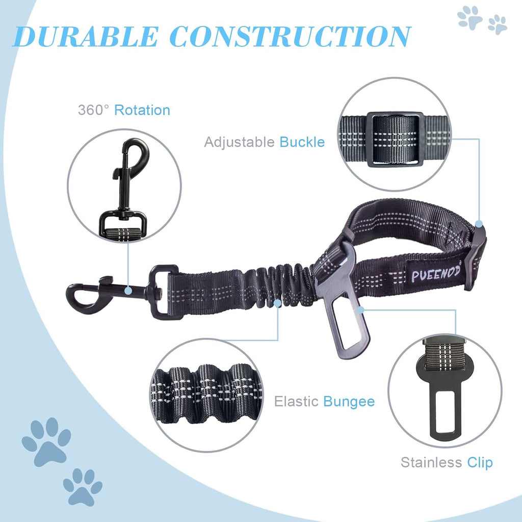 Pueenod dog seat belt showing universal buckle